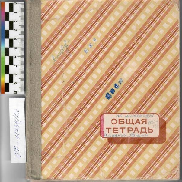 Тетрадь по литературе ученицы СШ № 12 Алещенко Наташи, 1982-1983г.