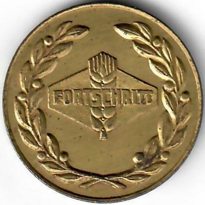Медаль настольная. Выставка ГДР в Москве. Fortschritt. 1980-е годы.