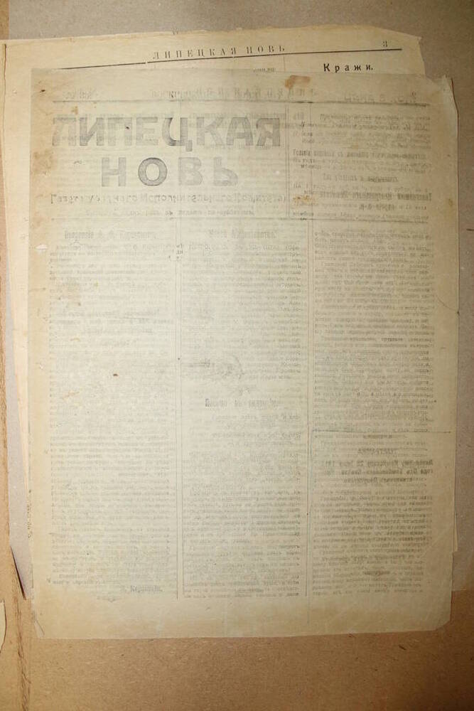 Газета Липецкая новь № 33 от 30 июля 1917 г.