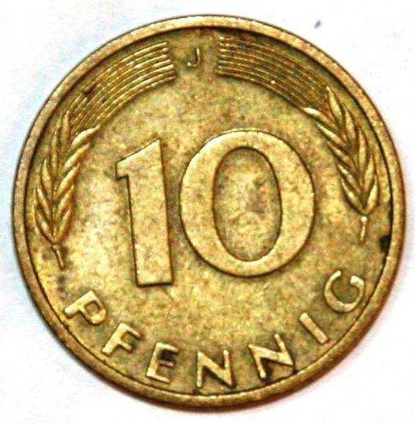 Монета. 10 пфеннигов (pfennig)