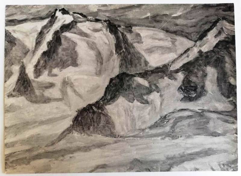 Фотография. Картина Народного художника Казахской ССР Нурмухамедова Ледник Тугок-Су