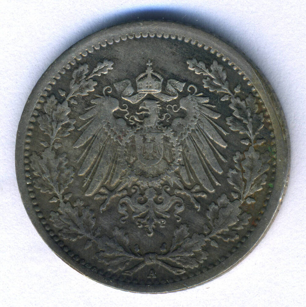 Монета 1/2 марки 1917 г.