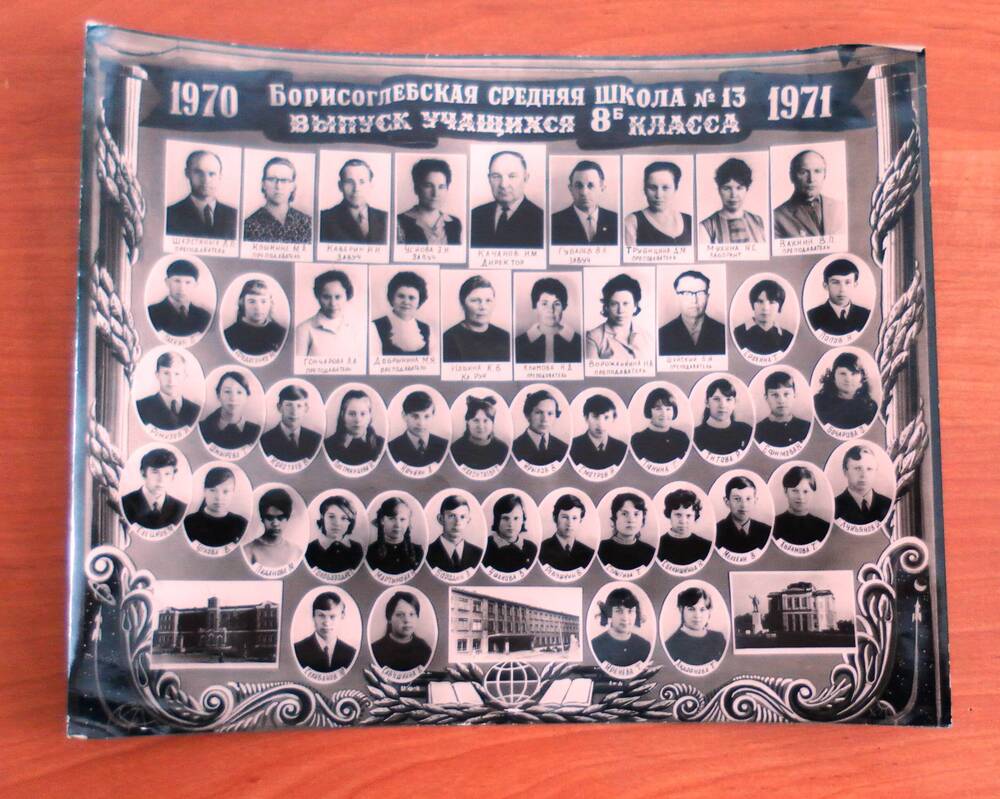 Фото. Выпуск учащихся 8 Б класса Борисоглебской средней школы № 13. 1970-1971гг.