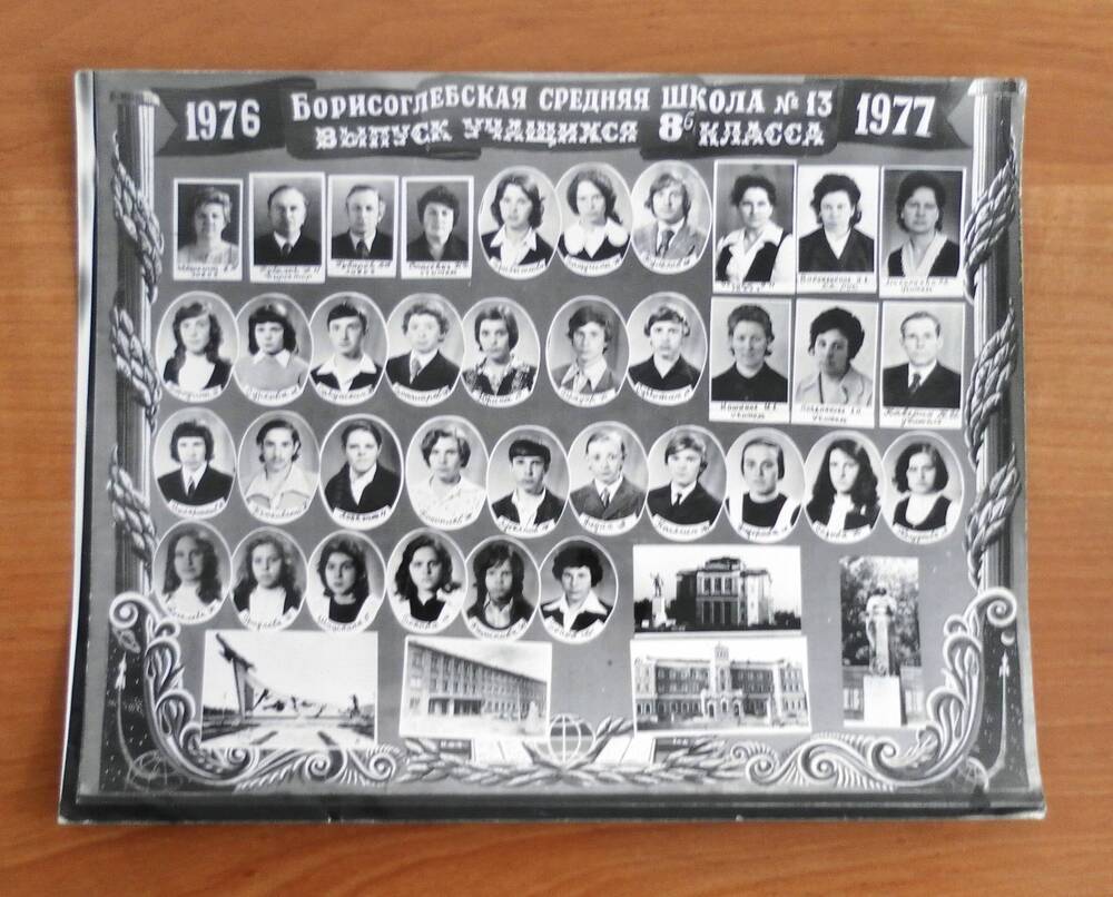 Фото. Выпуск учащихся 8 Б класса Борисоглебской средней школы № 13. 1976-1977гг.