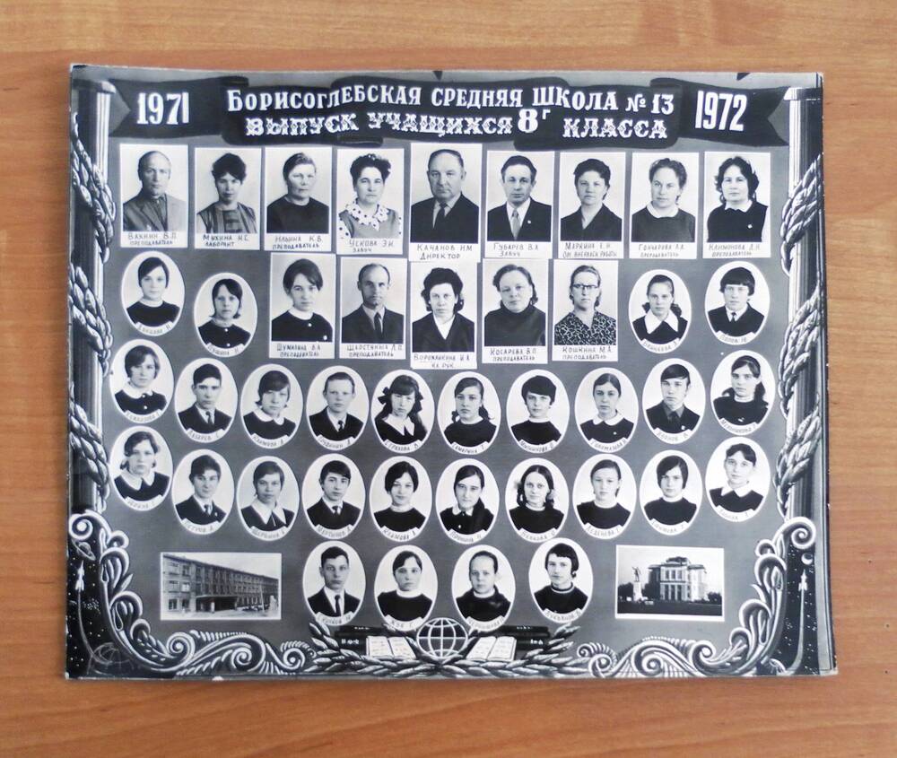Фото. Выпуск учащихся 8 Г класса Борисоглебской средней школы № 13. 1971-1972гг.