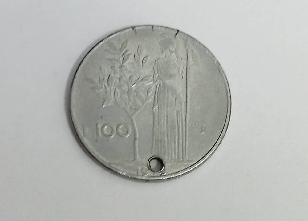 Монета номиналом 100 лир. Италия. 1979 год.