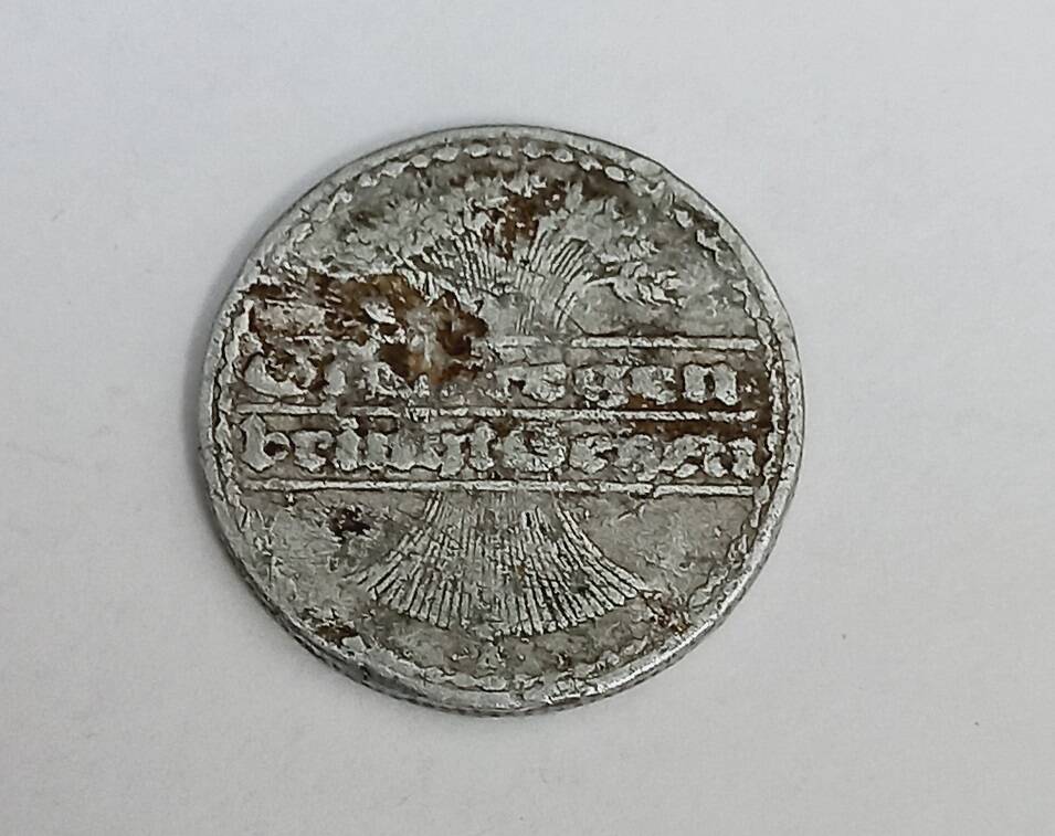 Монета номиналом 50 пфеннигов. Год выпуска 1922. Веймарская республика.