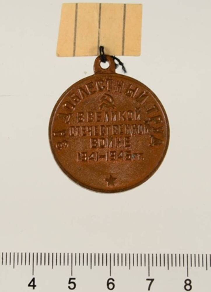 Медаль За доблестный труд в Великой отечественной Войне 1941 - 1945 гг. Николаева Ефима Николаевича. 