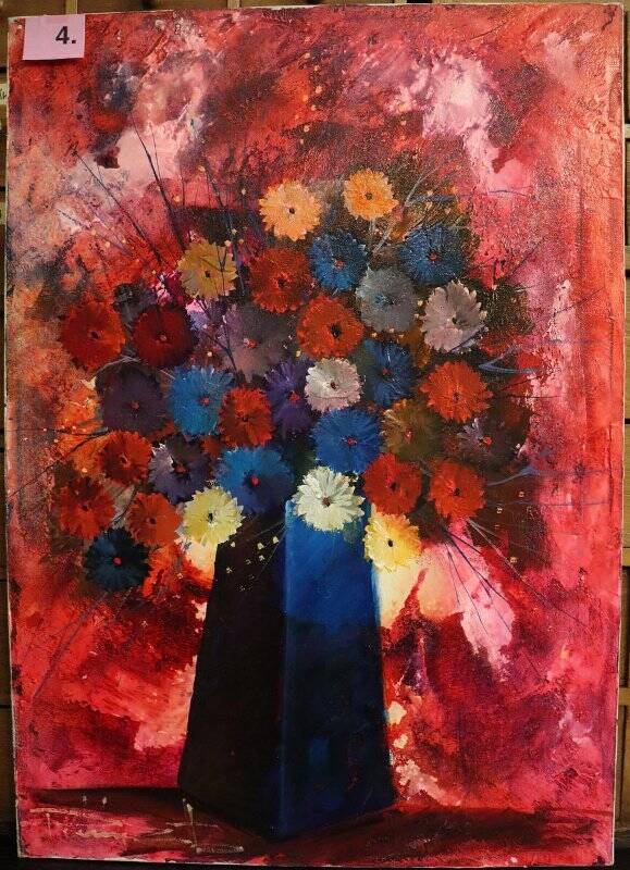 Букет цветов в синей вазе. Из фонда В.В. Набокова.