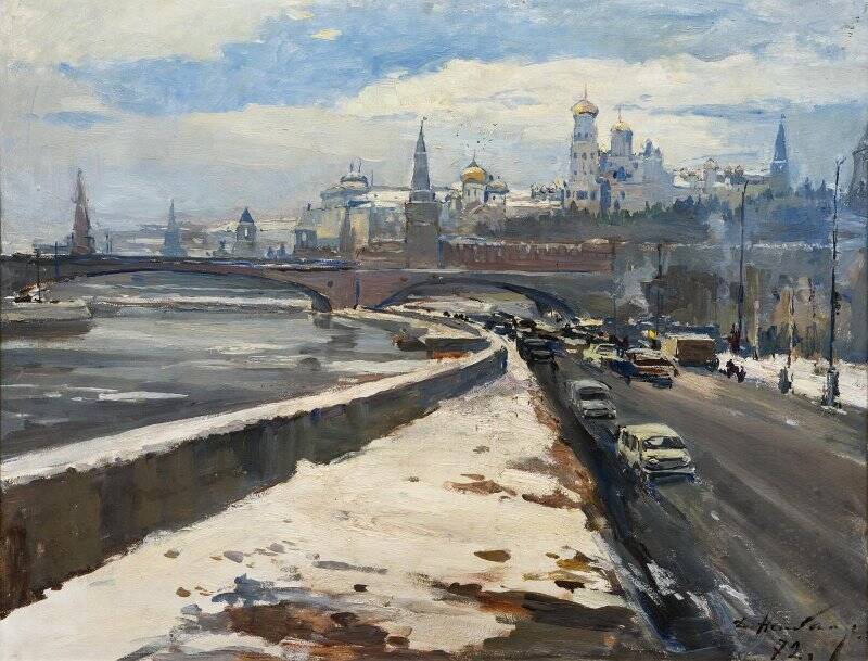 Москва. Вечереет. Картина.