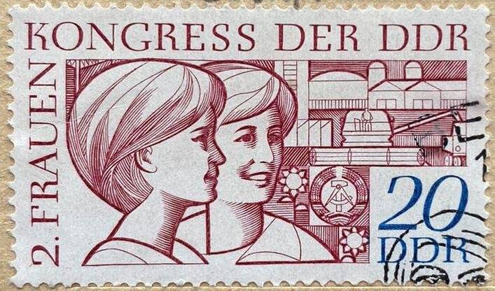 Марка почтовая «Женщины, сельское хозяйство и промышленность». Погашена. Серия: Национальный конгресс женщин (1969 год)