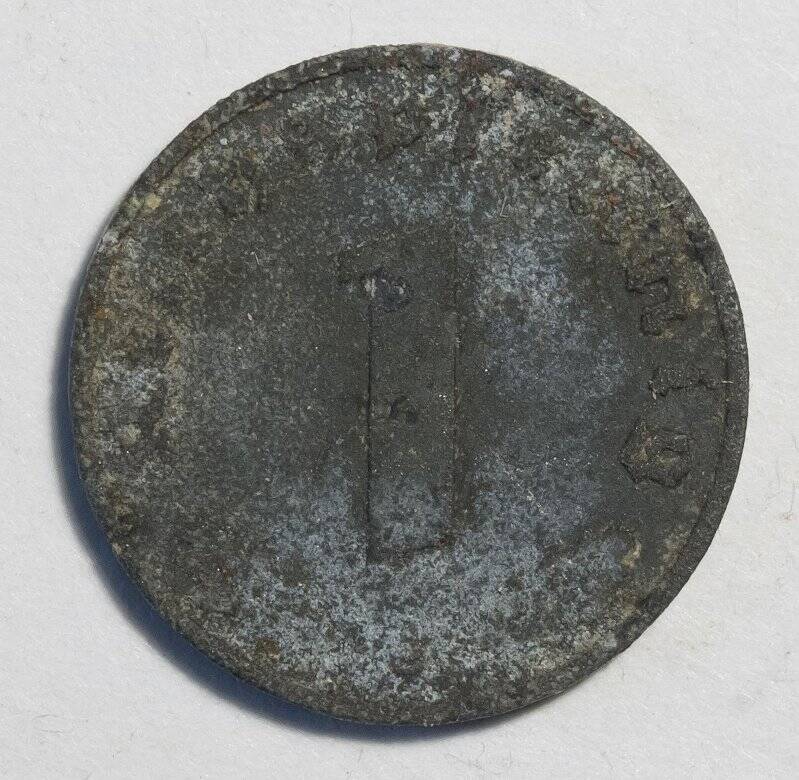 Монета немецкая. 1 пфенниг. 1943 г. Германия