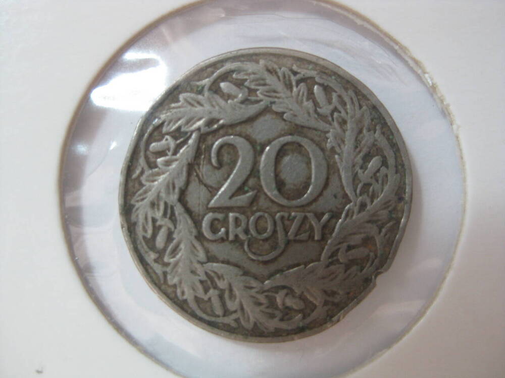 Монета. Польша. 20 грошей. 1923 г.