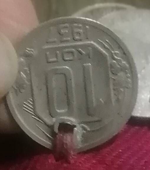 Монета с нагрудника 10 коп 1937 года