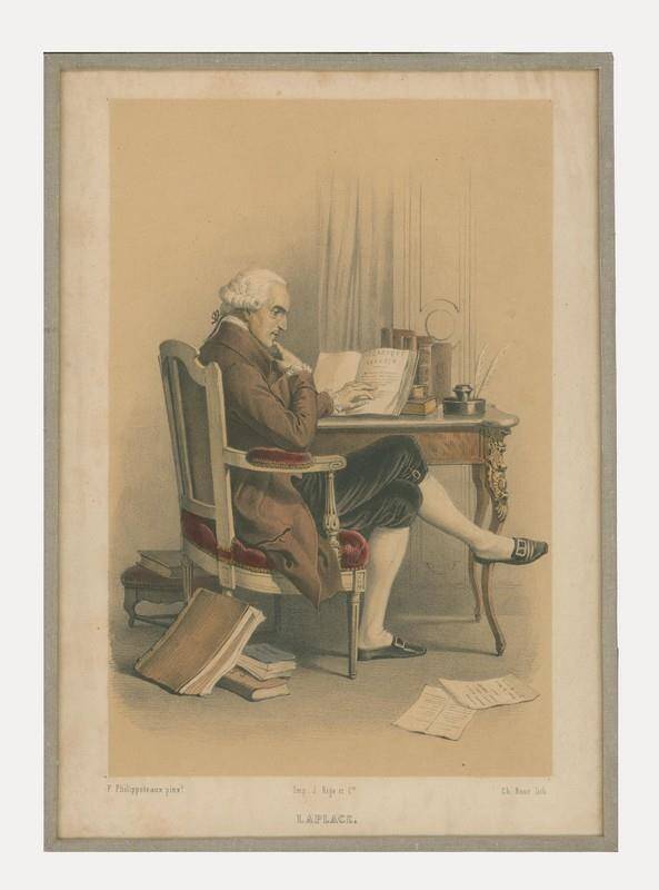 Литография цветная Портрет астронома Лепласа.