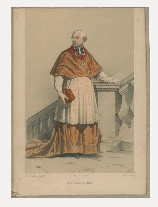 Литография цветная Портрет кардинала Феше.