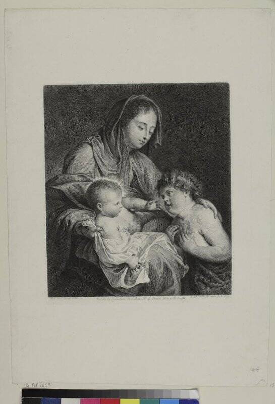 Мадонна с младенцем и Иоанном Крестителем, гравюра