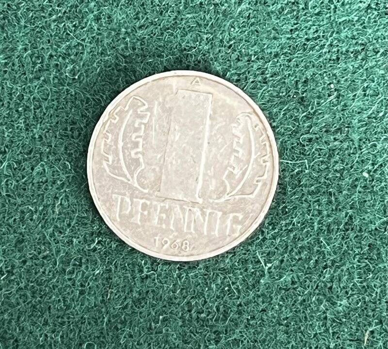 Монета 1 пфенинг.