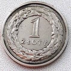 Монета 1 злотый 1995 года Польша