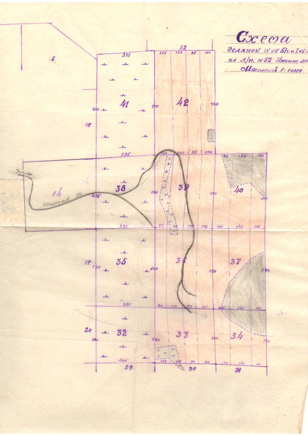 Схематический чертеж делянок 