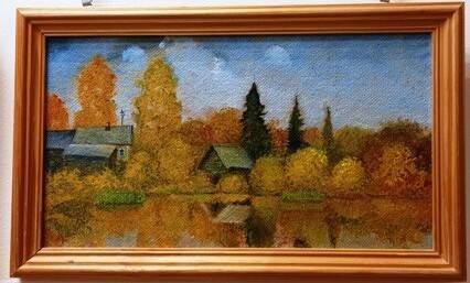 Картина «Осень на школьном пруду»