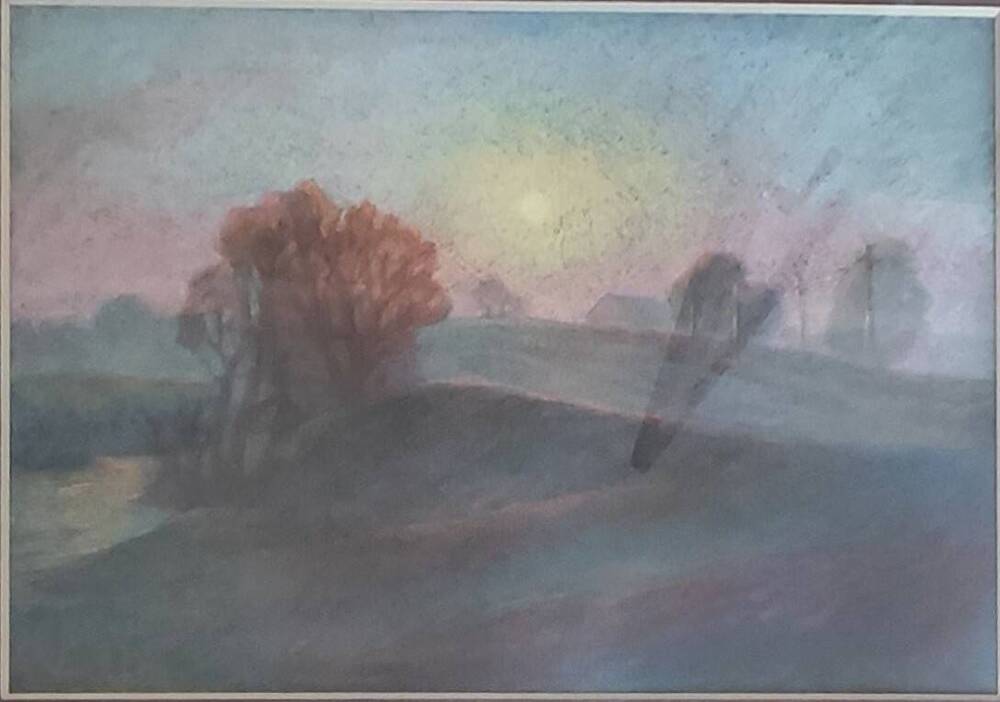 Картина Рассвет на реке Лужа  Вольфсон П.С. (г.Обнинск)