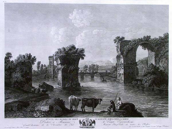 Первый вид развалин моста Августа на Нере