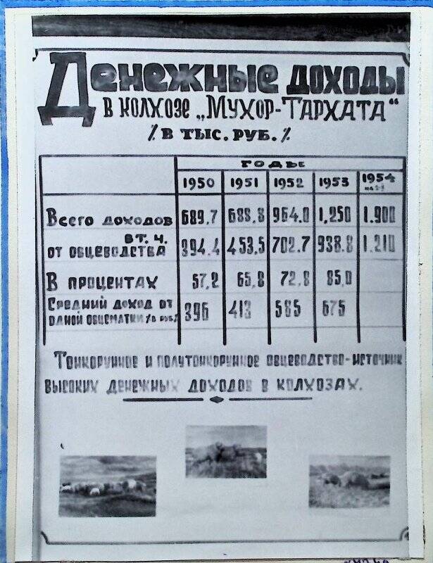 Фотография «Стенд «Денежные доходы» в колхозе Мухор - Тархата»