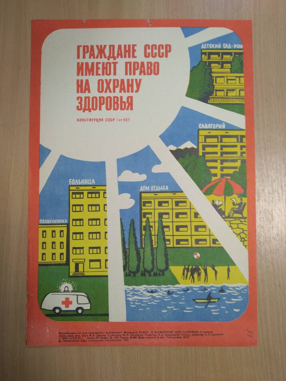 Плакат Граждане СССР имеют право на охрану здоровья