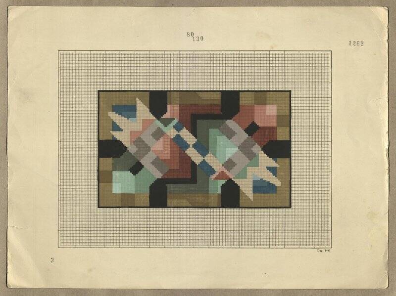 Эскиз счетной вышивки «Геометрический орнамент в стиле ар-деко»