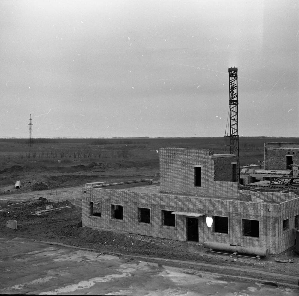 Фотонегатив. Строительство пожарного депо Волгодонского завода радиотехнической аппаратуры