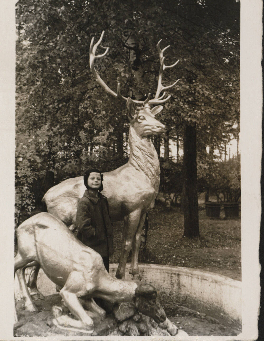 Фотография Скульптура «Олени» в городском саду. 1960-е гг