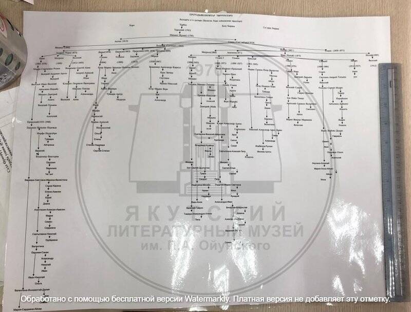 Документ. Протодьяконовтар төрүччүлэрэ. Былыргы аҕа уустара (билигин Хоро нэһилиэгин төрүттэрэ).