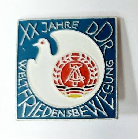 Значок «XX JAHRE DDR/ WELTFRIEDENSBEWEGUNG»