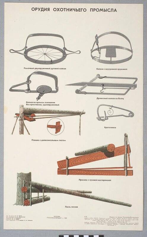 Плакат информационный. Орудия охотничьего промысла (издано по заказу Росохотрыболовсоюза)