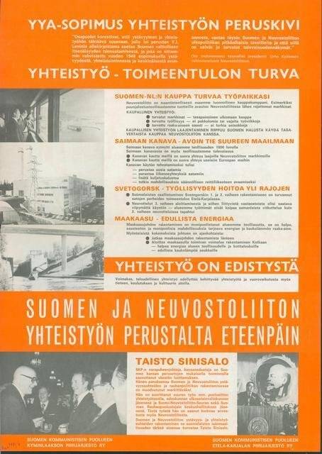 Афиша. 60 vuotta suomen kansan puolesta [60 лет финскому народу].