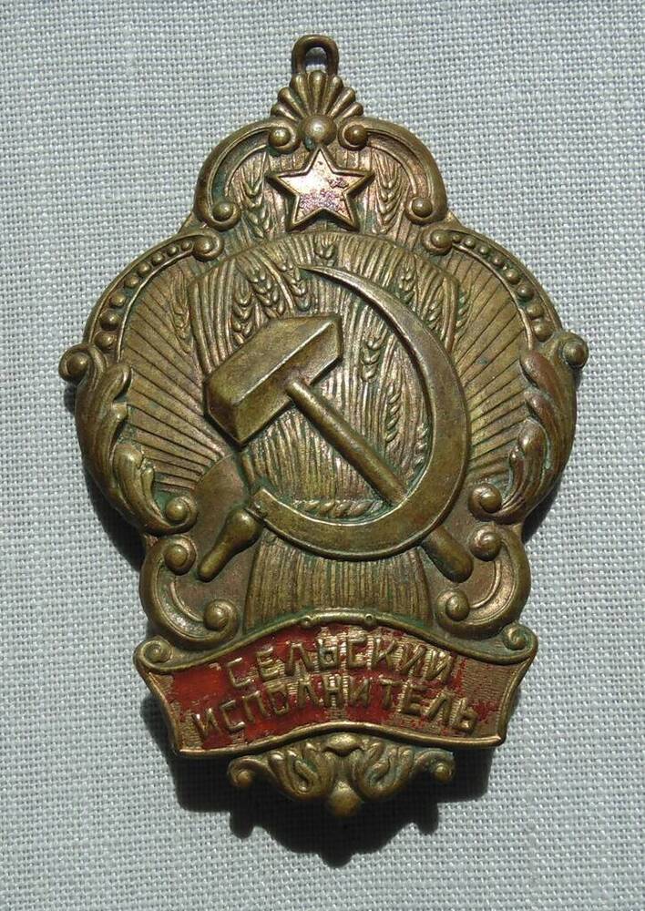 Знак металлический нагрудный «Сельский исполнитель». 