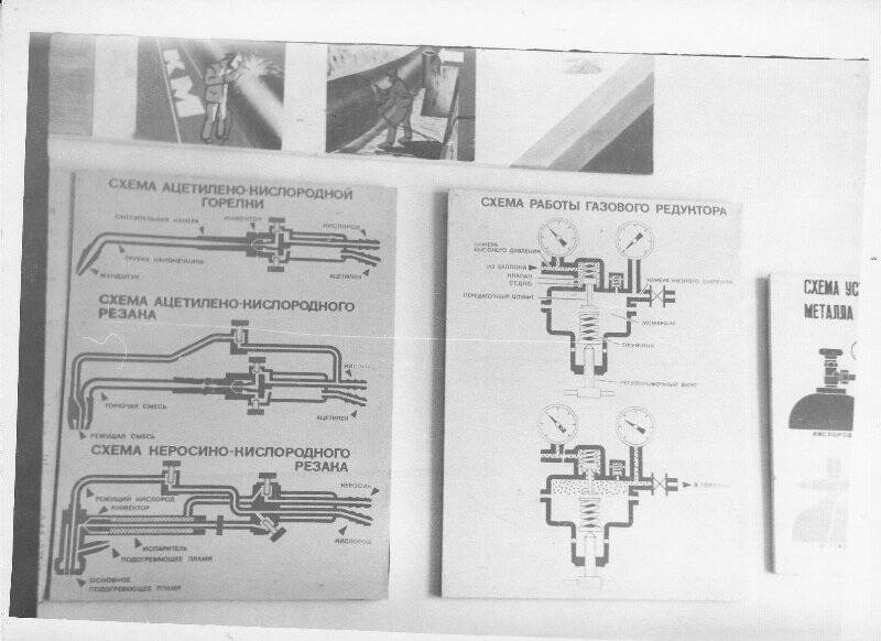 Фотография. Схемы работы газового редуктора, из комплекта Учебно-курсового комбината Стрежевого