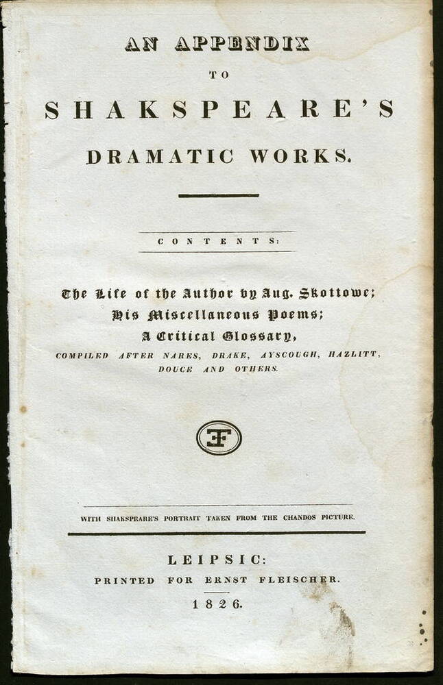 Титульный лист издания произведений Шекспира 1826 года