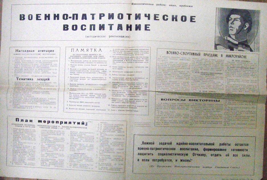 Бюллетень «Военно-патриотическое воспитание» (методические рекомендации) 1980-1986 гг.