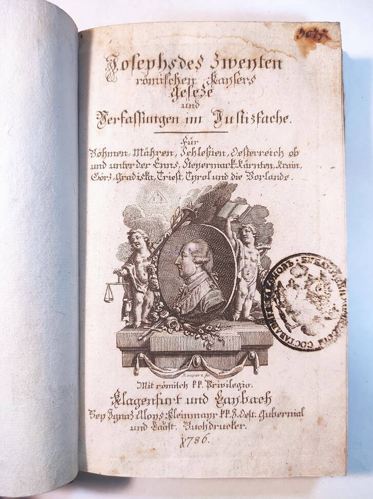 Josephs des zweiten römischen kaisers Klagenfurt und Laibach, 1786.