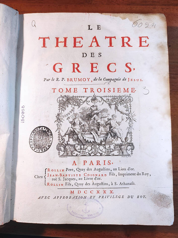 Le theatre des Grecs... T. 3 : T. 3 1730.