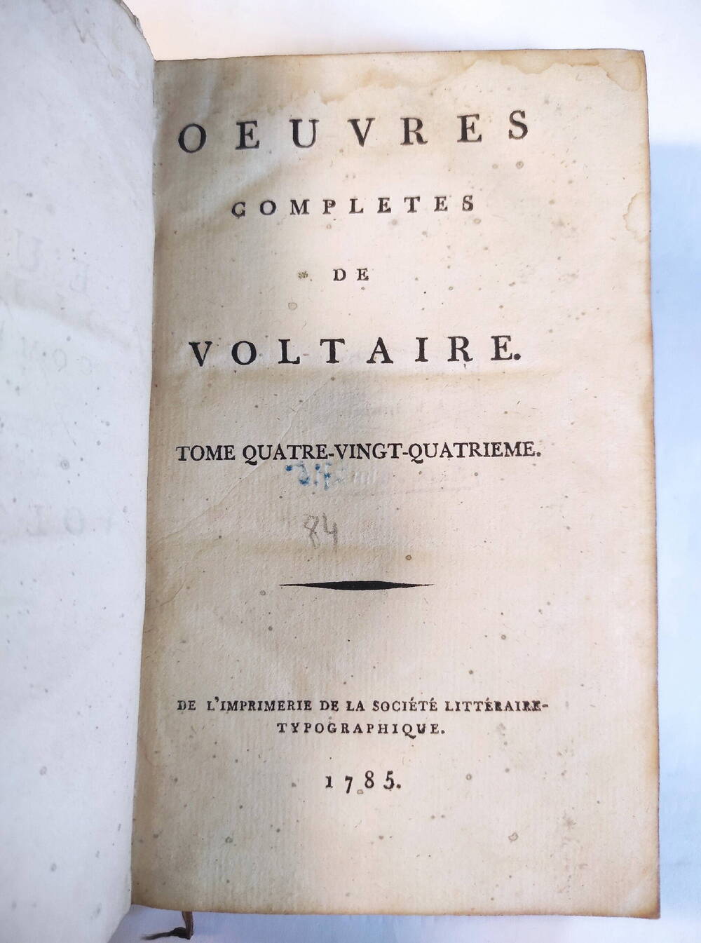 Oeuvres completes de Voltaire T. 84 : T. 84 1785.