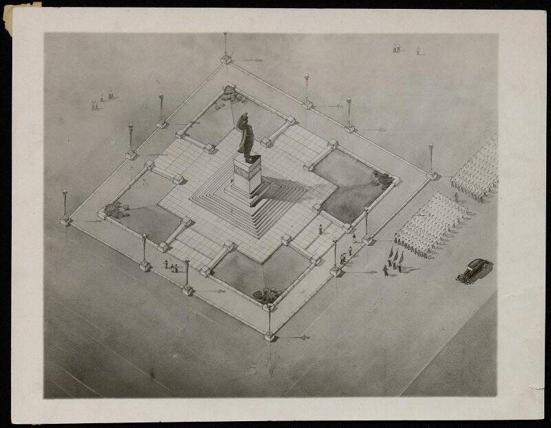 Проект памятника Кирову. Арх. Троцкий.