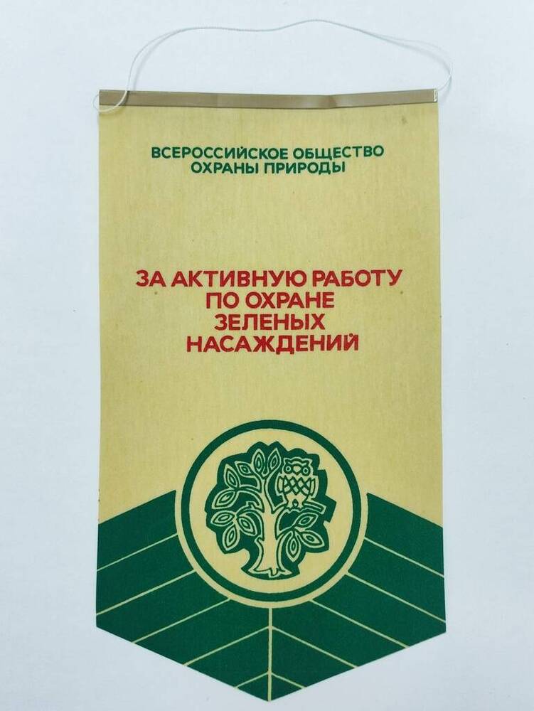 Вымпел Всероссийского общества охраны «За активную работу по охране зеленых насаждений»