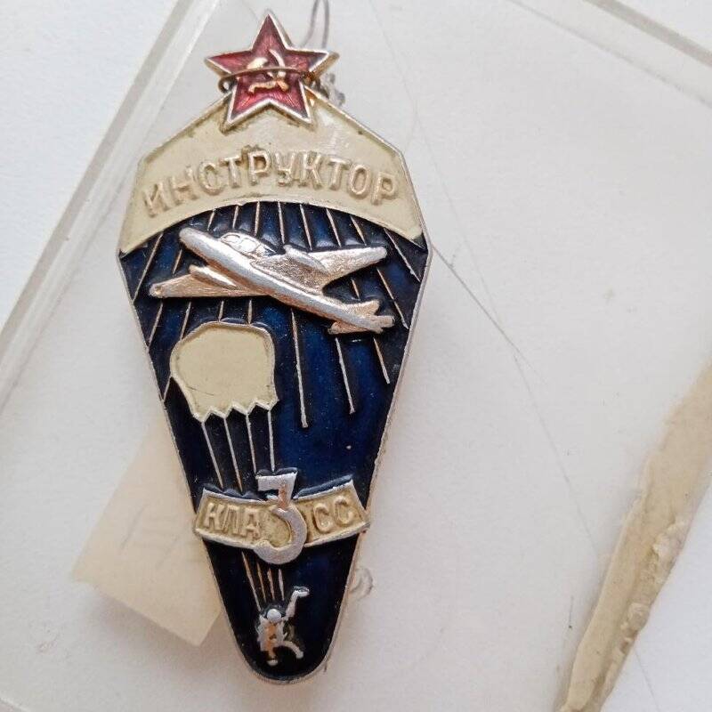 Знак нагрудный «Инструктор. Класс 3». Чмурова И.В.