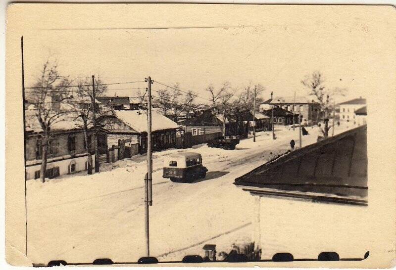 Фотография ч/б. Г.Куйбышев. Панорама ул.Закраевского.