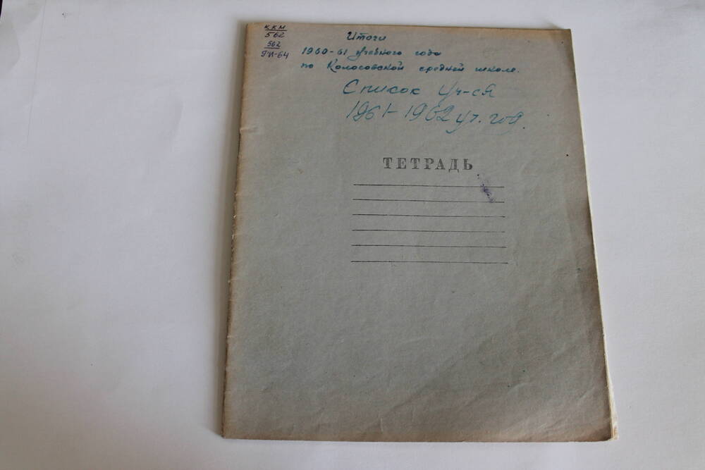 Тетрадь Итоги 1960-61 учебного года по Колосовской СШ