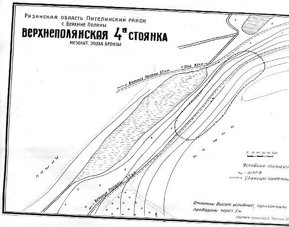 Археологические схемы, наклеенные на бумагу