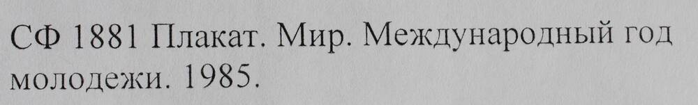 Плакат. Международный год молодежи.